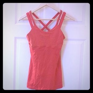 Bright watermelon yoga top